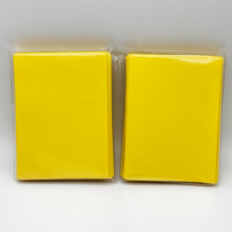 Lenayuyu 600pcs PROTECTOR Card Sleeves Yellow 66mm*91mm Glossy
